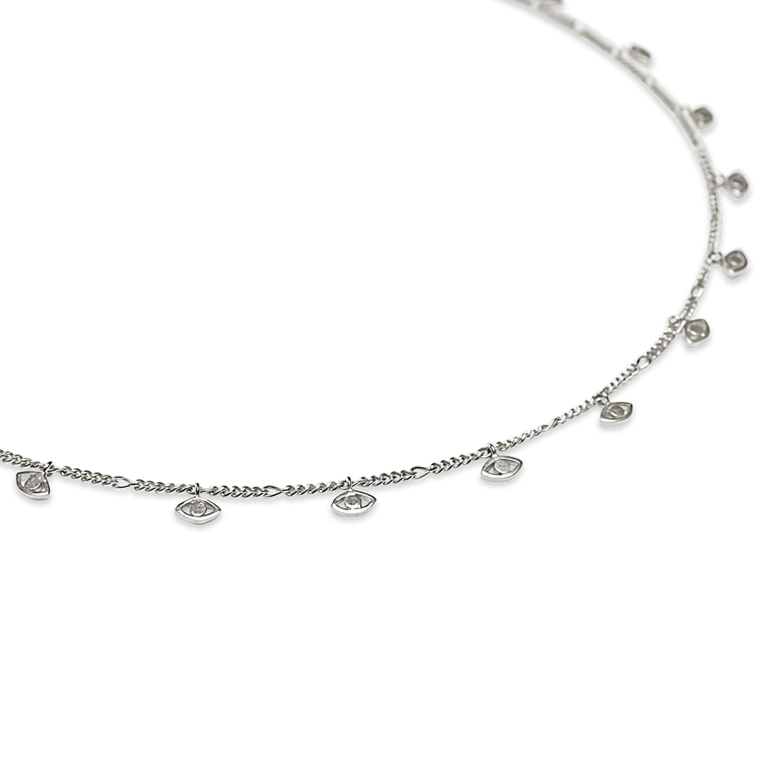 Eye Charm Necklace, silver - I N Ï B O