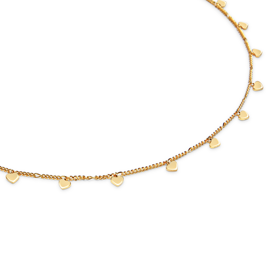 Loveheart Charm Necklace, gold vermeil - I N Ï B O